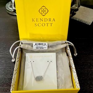 NWT Kendra Scott Elisa Necklace Rhod Platinum Drusy